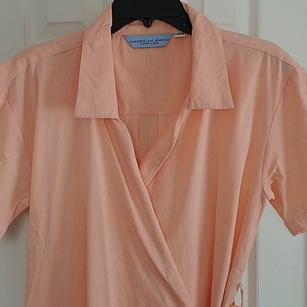 American Rhino Kikoy Cotton Wrap Dress Sz M - Picture 5 of 12